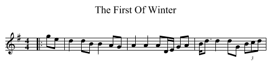 The First Of Winter - staff notation