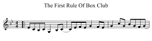 The First Rule Of Box Club - staff notation