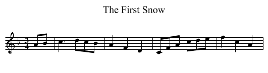The First Snow - staff notation