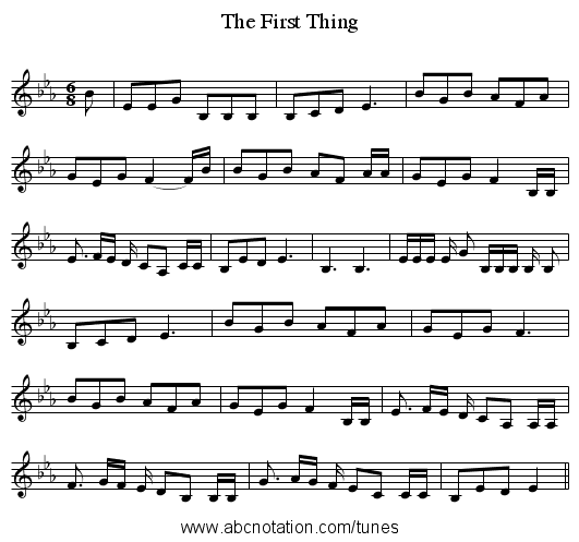 The First Thing - staff notation