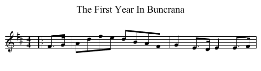 The First Year In Buncrana - staff notation