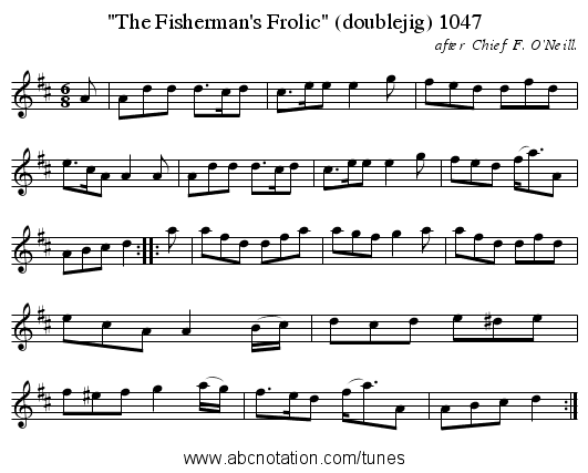 The Fisherman's Frolic (doublejig) 1047 - staff notation