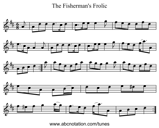 The Fisherman's Frolic - staff notation