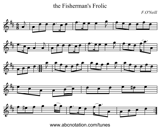 the Fisherman's Frolic - staff notation