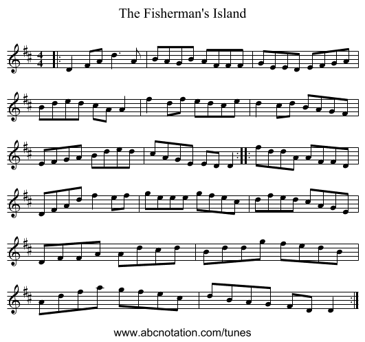 The Fisherman's Island - staff notation