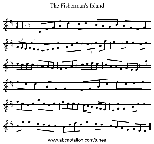 The Fisherman's Island - staff notation