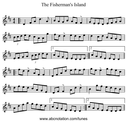 The Fisherman's Island - staff notation