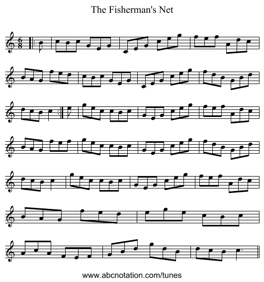 The Fisherman's Net - staff notation