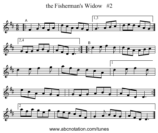 the Fisherman's Widow #2 - staff notation
