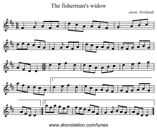 The fisherman's widow - staff notation