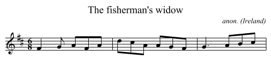 The fisherman's widow - staff notation