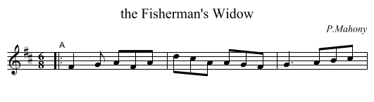 the Fisherman's Widow - staff notation