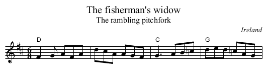 The fisherman's widow - staff notation