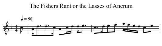 The Fishers Rant or the Lasses of Ancrum - staff notation