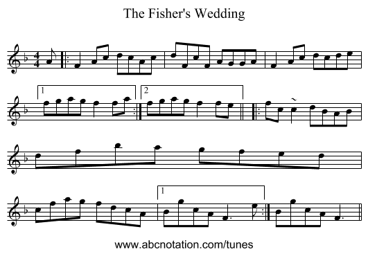 The Fisher's Wedding - staff notation