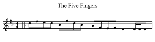 The Five Fingers - staff notation