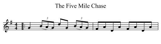 The Five Mile Chase - staff notation