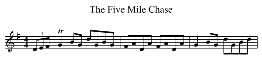 The Five Mile Chase - staff notation