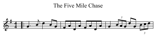 The Five Mile Chase - staff notation