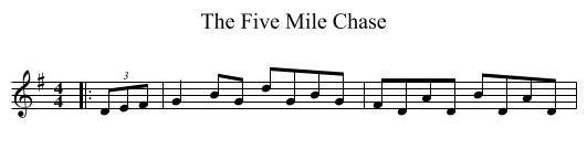 The Five Mile Chase - staff notation