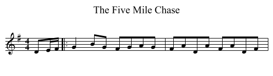 The Five Mile Chase - staff notation