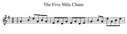 The Five Mile Chase - staff notation