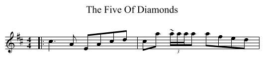 The Five Of Diamonds - staff notation