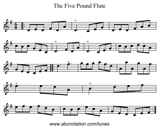 The Five Pound Flute - staff notation