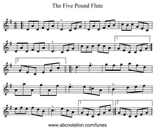 The Five Pound Flute - staff notation