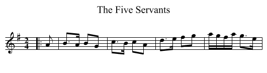 The Five Servants - staff notation