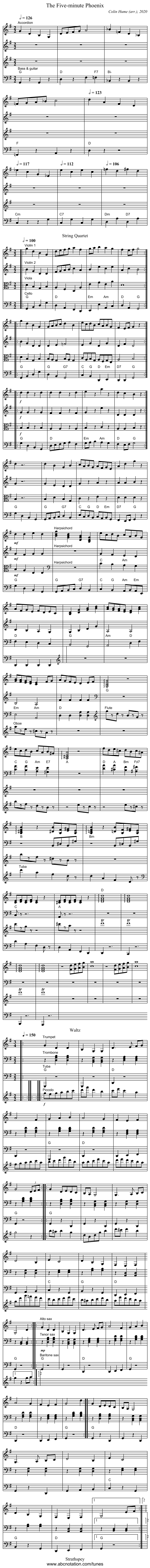 The Five-minute Phoenix - staff notation