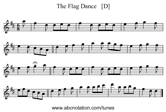 The Flag Dance   [D] - staff notation