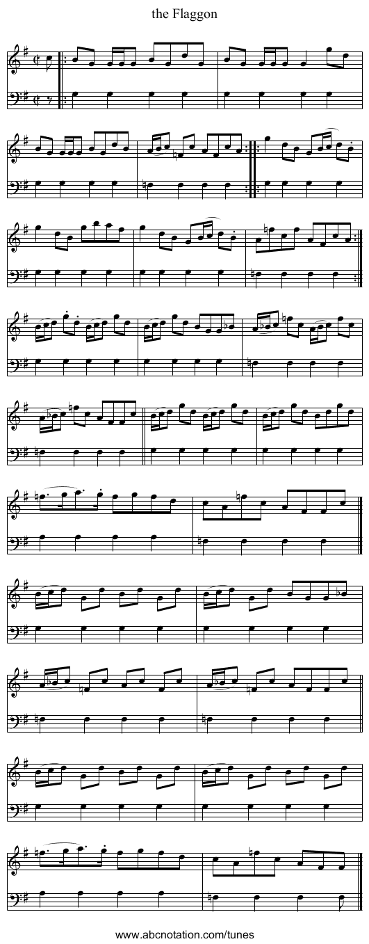 the Flaggon - staff notation