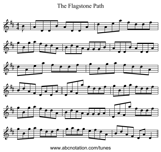 The Flagstone Path - staff notation