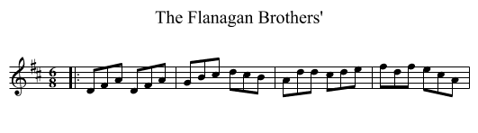 The Flanagan Brothers' - staff notation