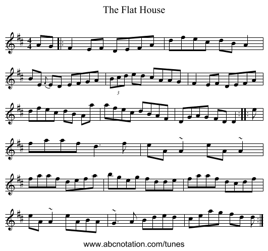 The Flat House - staff notation