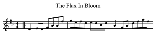 The Flax In Bloom - staff notation