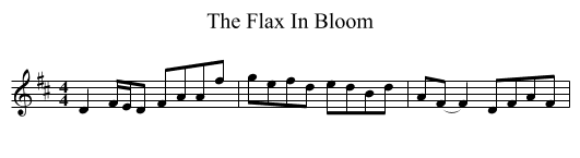 The Flax In Bloom - staff notation