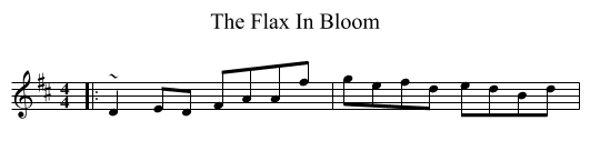 The Flax In Bloom - staff notation