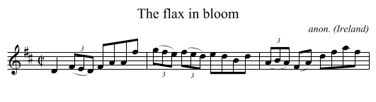The flax in bloom - staff notation