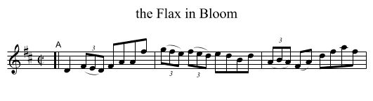 the Flax in Bloom - staff notation