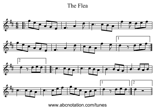 The Flea - staff notation