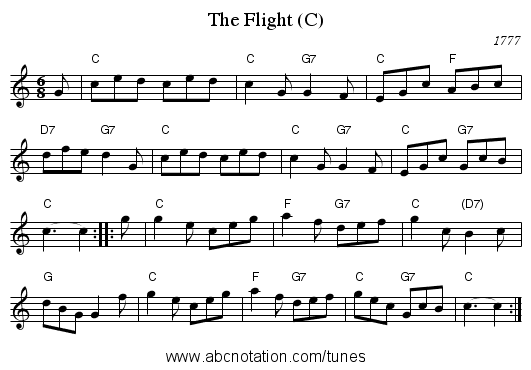The Flight (C) - staff notation