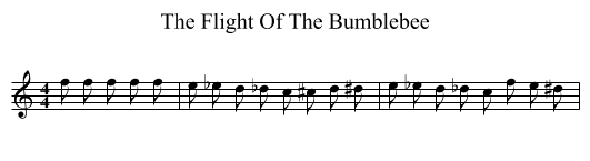 The Flight Of The Bumblebee - staff notation