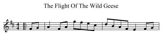 The Flight Of The Wild Geese - staff notation