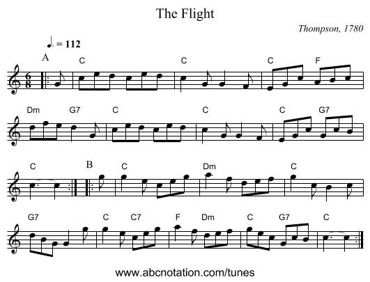 The Flight - staff notation
