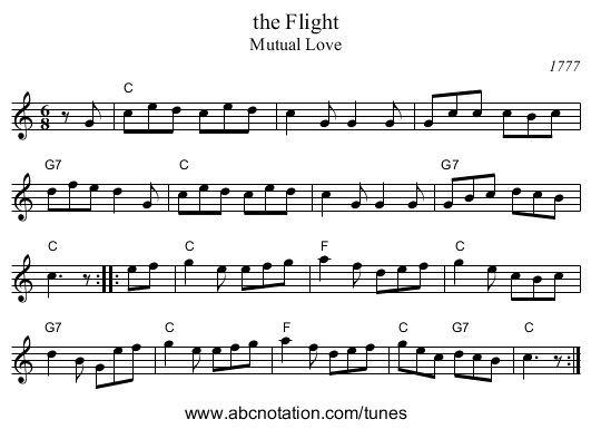 the Flight - staff notation