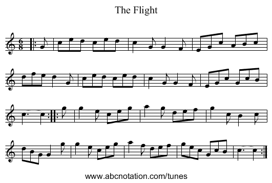 The Flight - staff notation