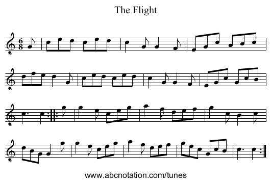 The Flight - staff notation