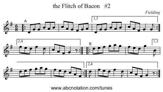 the Flitch of Bacon #2 - staff notation